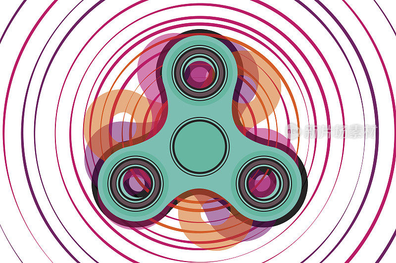 Spinner toy vector illustration. Stress and anxiety relief gadget.